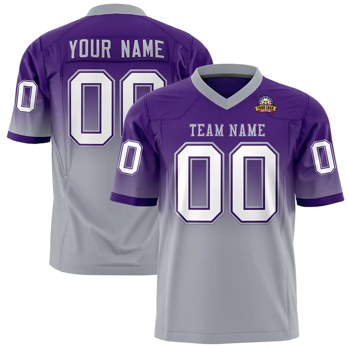 Purple Gray Gradient Fashion Authentic Football Jersey