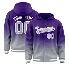 Purple Gray Gradient Letterman Varsity Jacket Hoodie 1