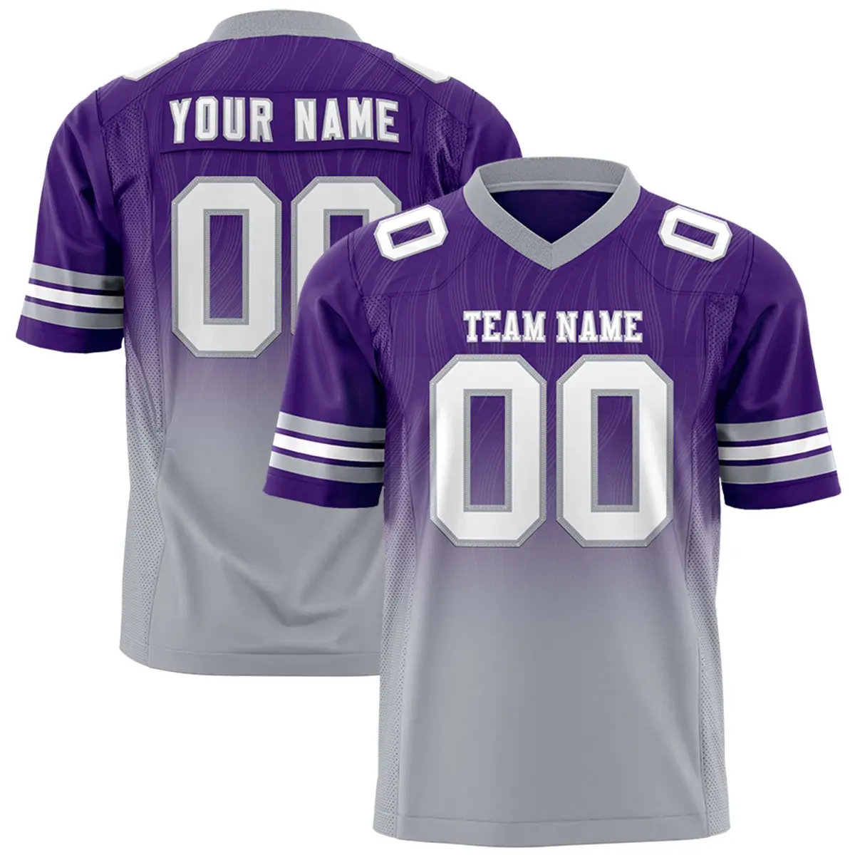 Purple Gray Gradient Outdoor Fashion Flag Football Jersey