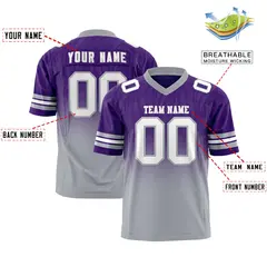 Purple Gray Gradient Outdoor Fashion Flag Football Jersey 2