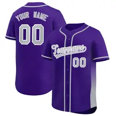 Purple Gray Gradient Side Authentic Baseball Jersey