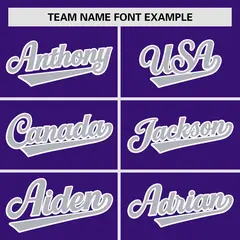 Purple Gray Gradient Side Authentic Baseball Jersey 3