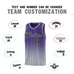 Purple Gray Gradient Stripe Basketball Jersey 4