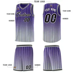 Purple Gray Gradient Stripe Basketball Jersey 5