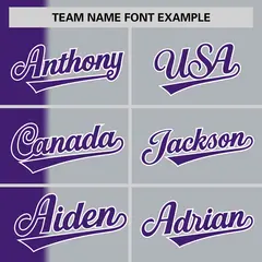 Purple Gray Gradient Stripe Two-Button Softball Jersey 3