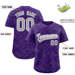 Purple Gray Graffiti Pattern Baseball Jersey 2