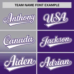 Purple Gray Half Gradient Authentic Baseball Jersey 3
