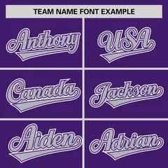 Purple Gray Half Stripe Authentic Baseball Jersey 3