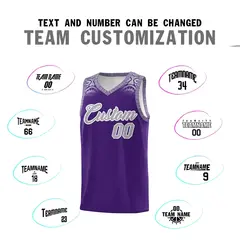 Purple Gray Indians Print Basketball Uniform Jersey 4