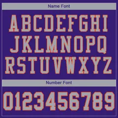 Purple Gray-Orange Mesh Football Jersey 3
