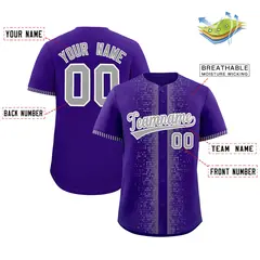 Purple Gray Phonetic Rhythm Authentic Baseball Jersey 2