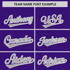 Purple Gray Phonetic Rhythm Authentic Baseball Jersey 3