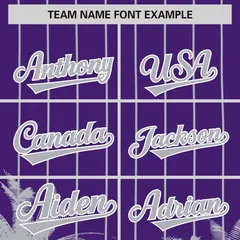Purple Gray Pinstripe Coconut Tree Baseball Jersey 3