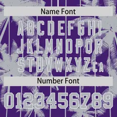Purple Gray Pinstripe Coconut Tree Baseball Jersey 4