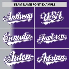Purple Gray Pinstripe Gradient Baseball Jersey 3