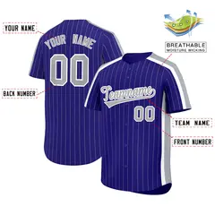 Purple Gray Pinstripe Two-tone Side Baseball Jersey 2