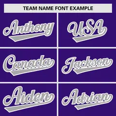 Purple Gray Raglan Sleeves Authentic Baseball Jersey 3