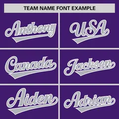 Purple Gray Raglan Sleeves Pullover Baseball Jersey 3