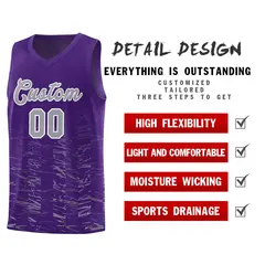 Purple Gray Scratches Pattern Sports Basketball Jersey 4