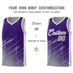 Purple Gray Splash Basketball Uniforms for Match 3