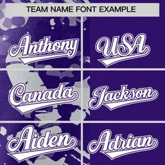 Purple Gray Split Graffiti Raglan Sleeve Baseball Jersey 3