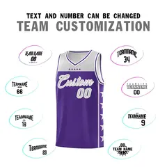 Purple Gray Star Pattern Basketball Jersey Sports Uniform 4