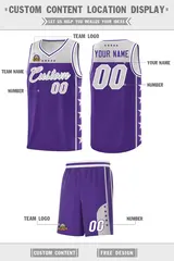 Purple Gray Star Pattern Basketball Jersey Sports Uniform 5