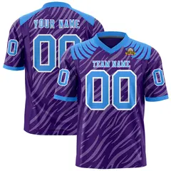 Purple Gray Tiger Stripe Graffiti Pattern Football Jersey 1