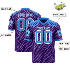 Purple Gray Tiger Stripe Graffiti Pattern Football Jersey 2