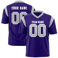 Purple Gray Two-Tone Shoulder Cut Flag Football Jersey 1