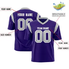 Purple Gray Two-Tone Shoulder Cut Flag Football Jersey 2
