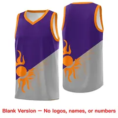 Purple Gray Two Tone Sunburst Design Basketball Jersey 2
