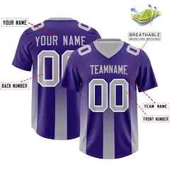 Purple Gray Vertical Gradient Stripe Team Football Jersey 2