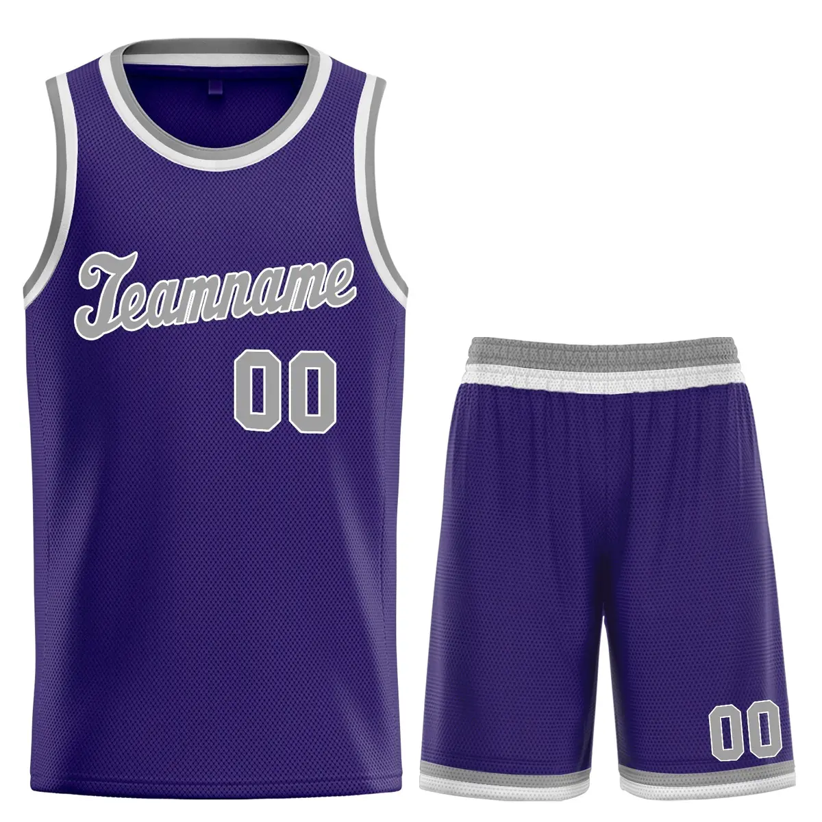 Purple Gray-White Classic Athletic Men Basketball Jersey