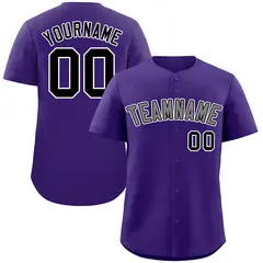 Purple Gray-White Classic Authentic Baseball Jersey 1