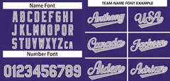 Purple Gray-White Classic Authentic Baseball Jersey 3