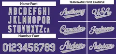 Purple Gray-White Classic Authentic Baseball Jersey 3