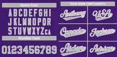 Purple Gray-White Classic Authentic Baseball Jersey 3