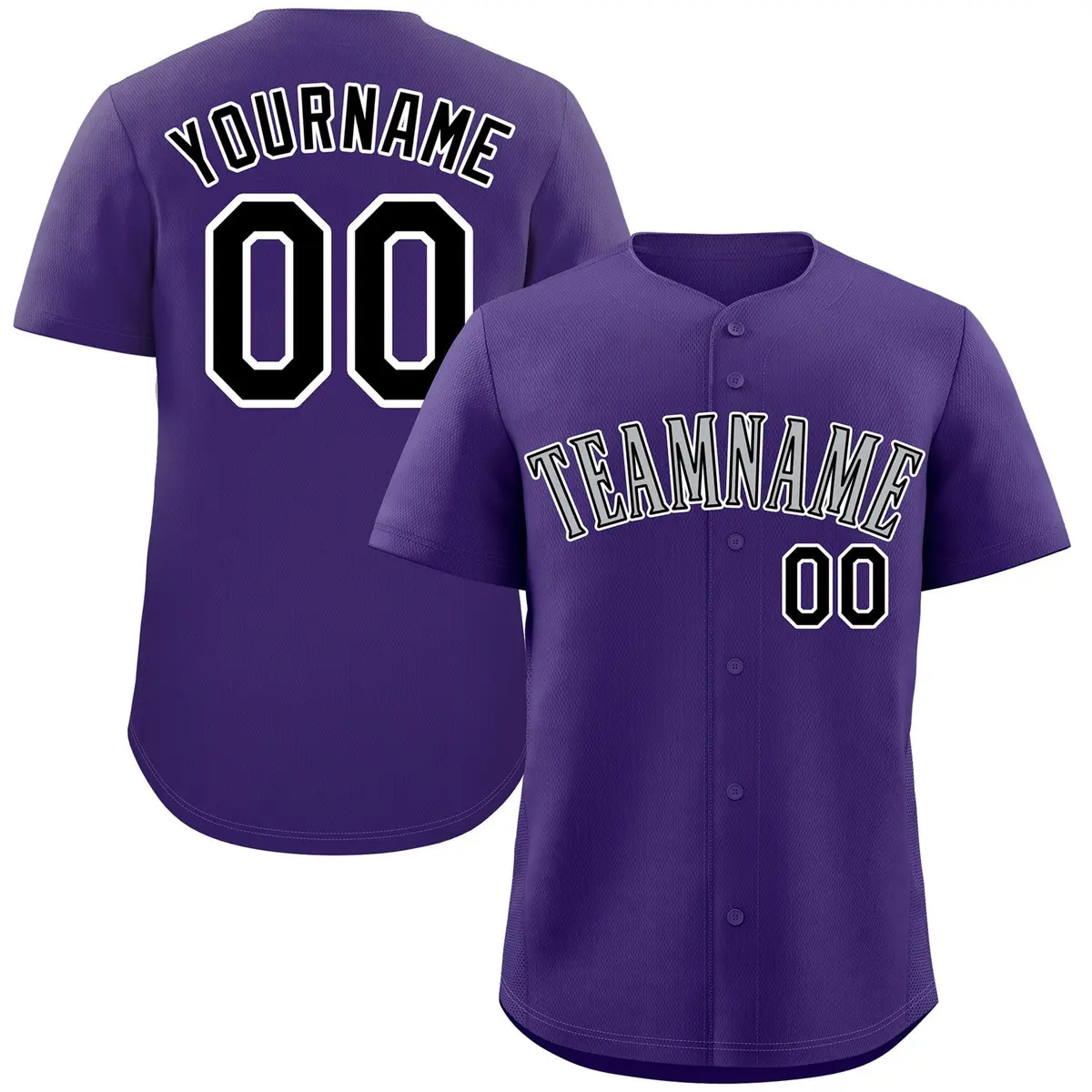 Purple Gray-White Classic Authentic Baseball Jersey