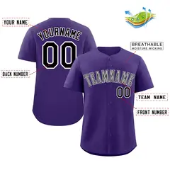 Purple Gray-White Classic Authentic Baseball Jersey 2