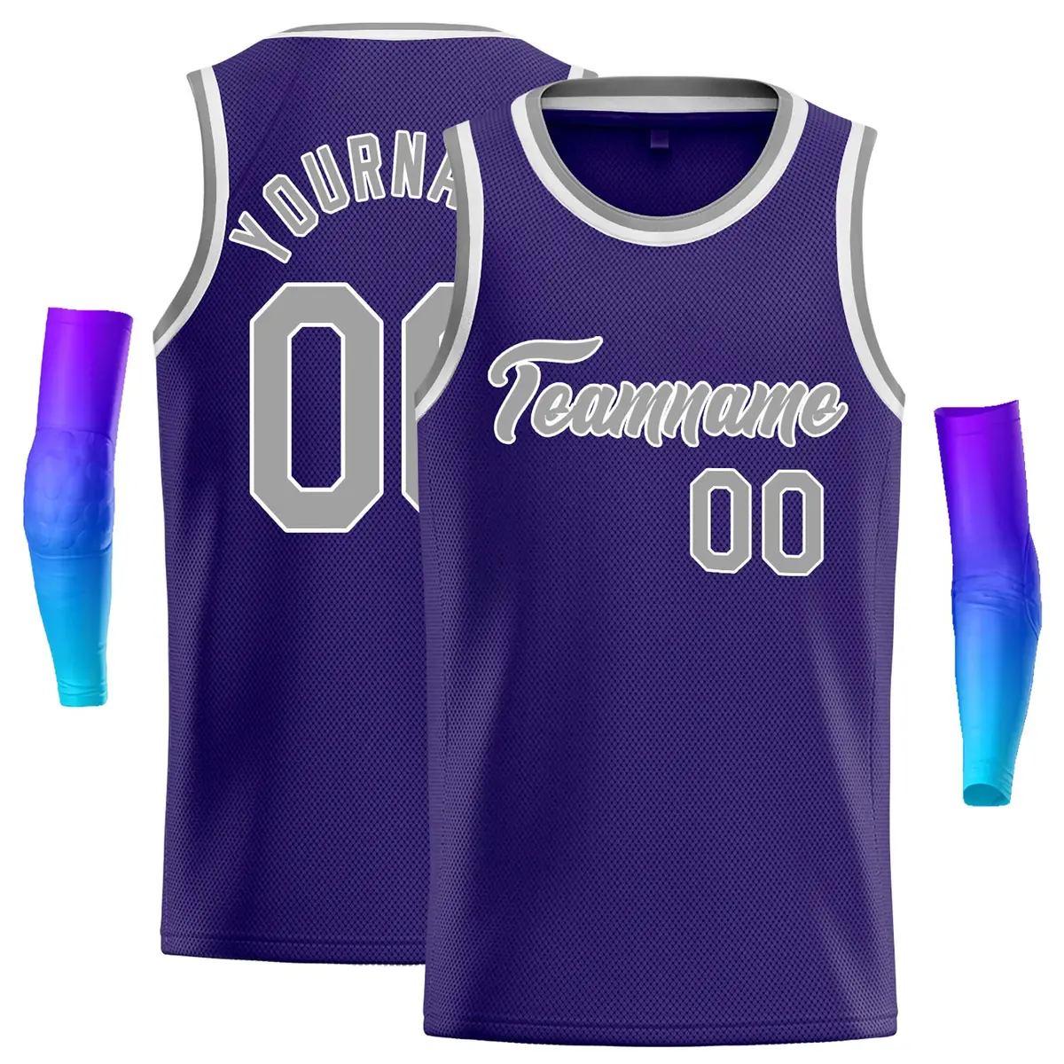 Purple Gray-White Classic Casual Basketball Jersey