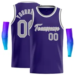Purple Gray-White Classic Casual Basketball Jersey 1