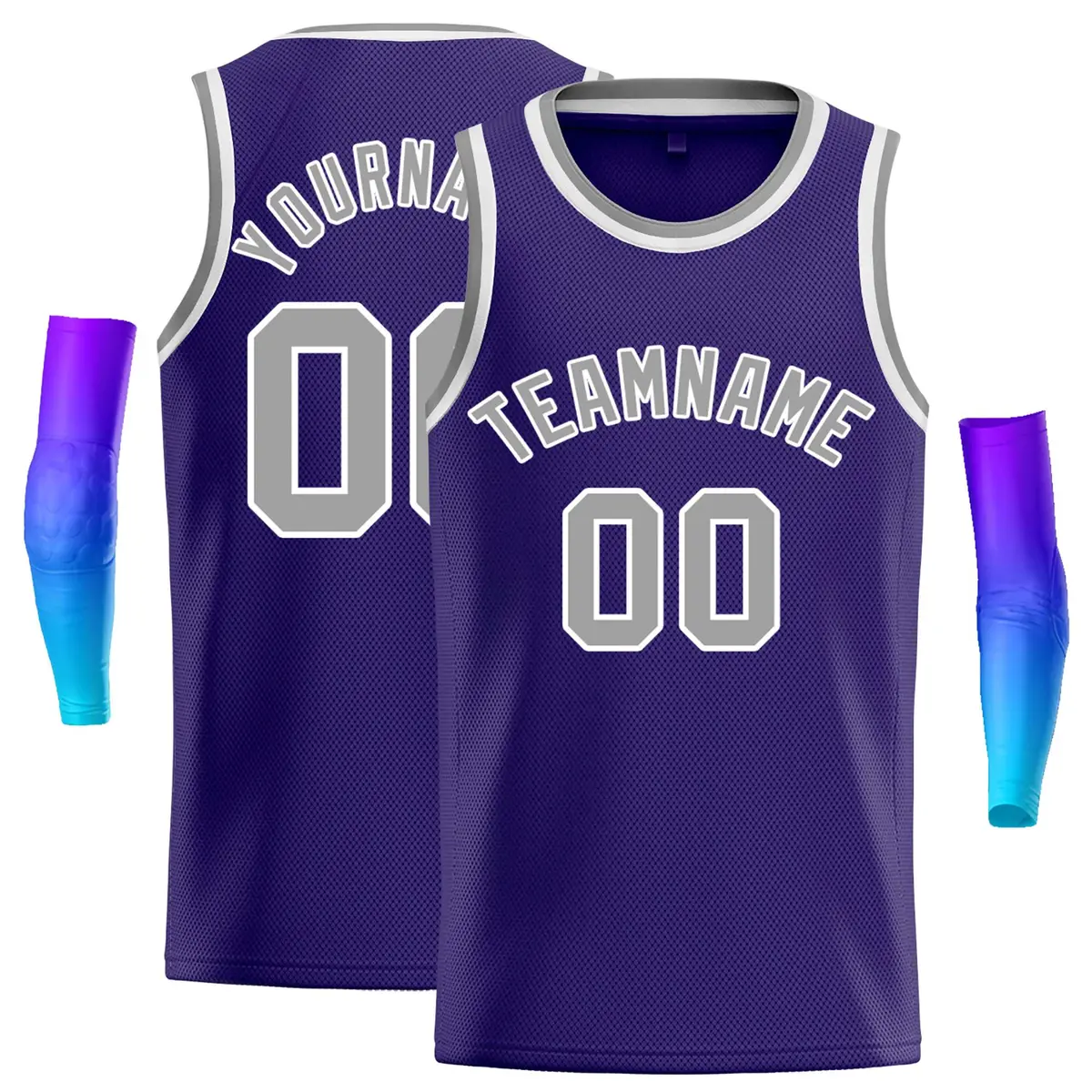 Purple Gray-White Classic Casual Basketball Jersey