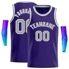Purple Gray-White Classic Casual Basketball Jersey 1