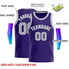 Purple Gray-White Classic Casual Basketball Jersey 2