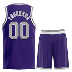 Purple Gray-White Classic Heal Sports Basketball Jersey 2