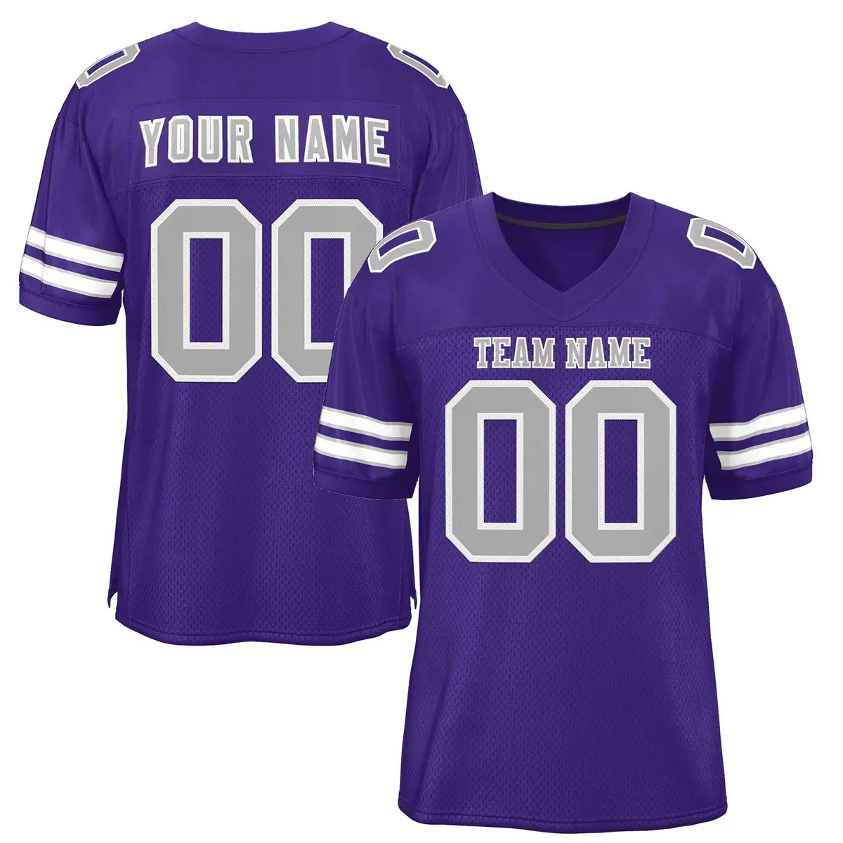 Purple Gray-White Classic Style Authentic Football Jersey