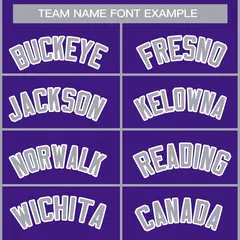 Purple Gray-White Classic Style Hockey Jersey 3