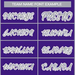 Purple Gray-White Classic Style Hockey Jersey 3