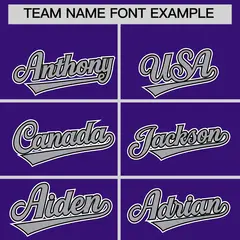 Purple Gray White Flag Lace Sleeve Baseball Jersey 3